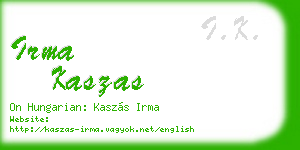 irma kaszas business card